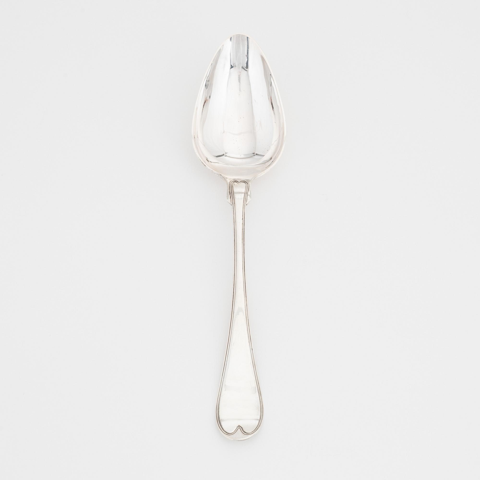 A Swedish silver basting spoon, mark of CO Nyman, Köping 1836.