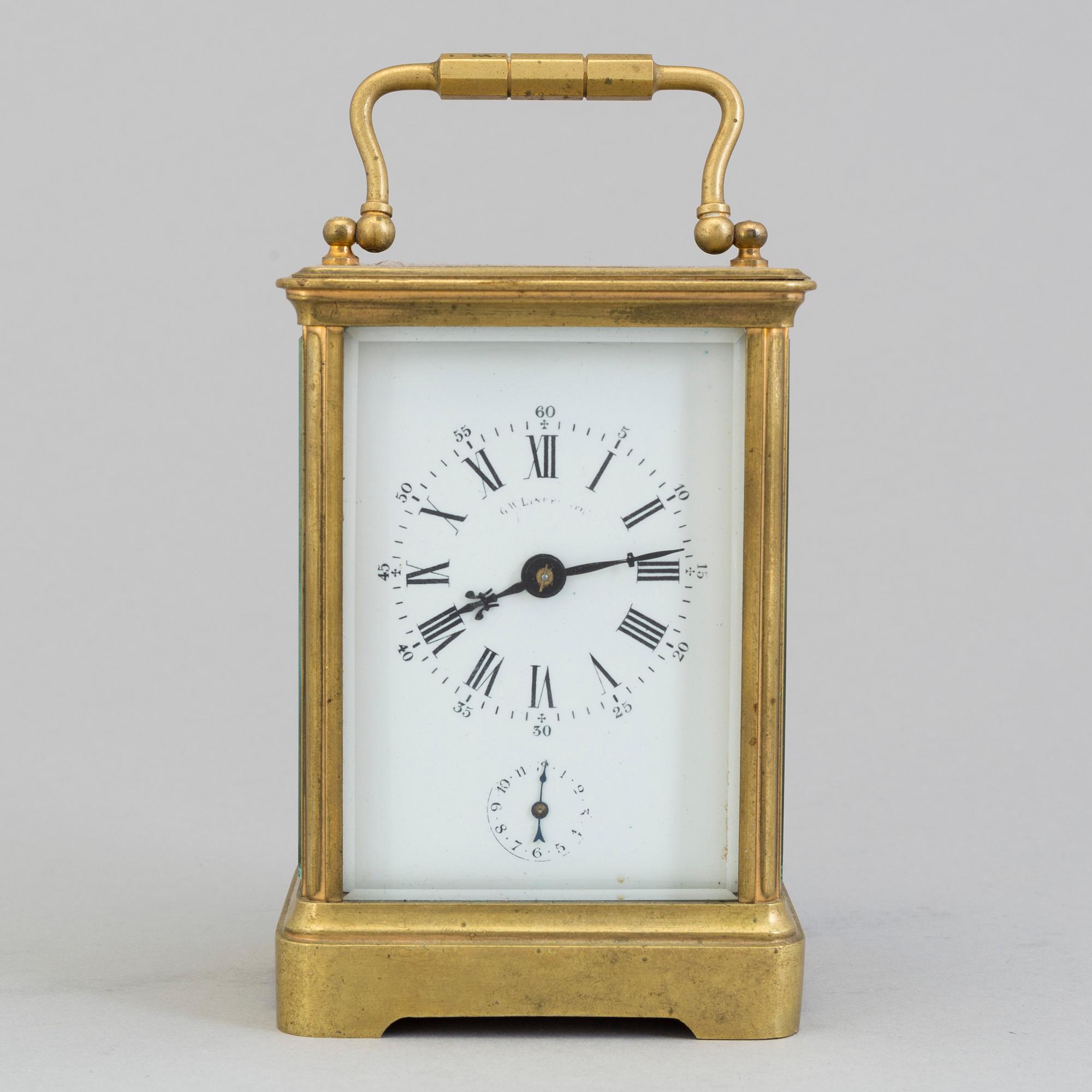 Late 19th Century French Aiguilles Gilt Brass Carriage Clock.