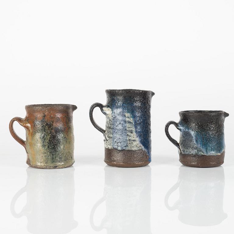Gutte Eriksen, two teapots, two beakers and three jugs, Denmark.