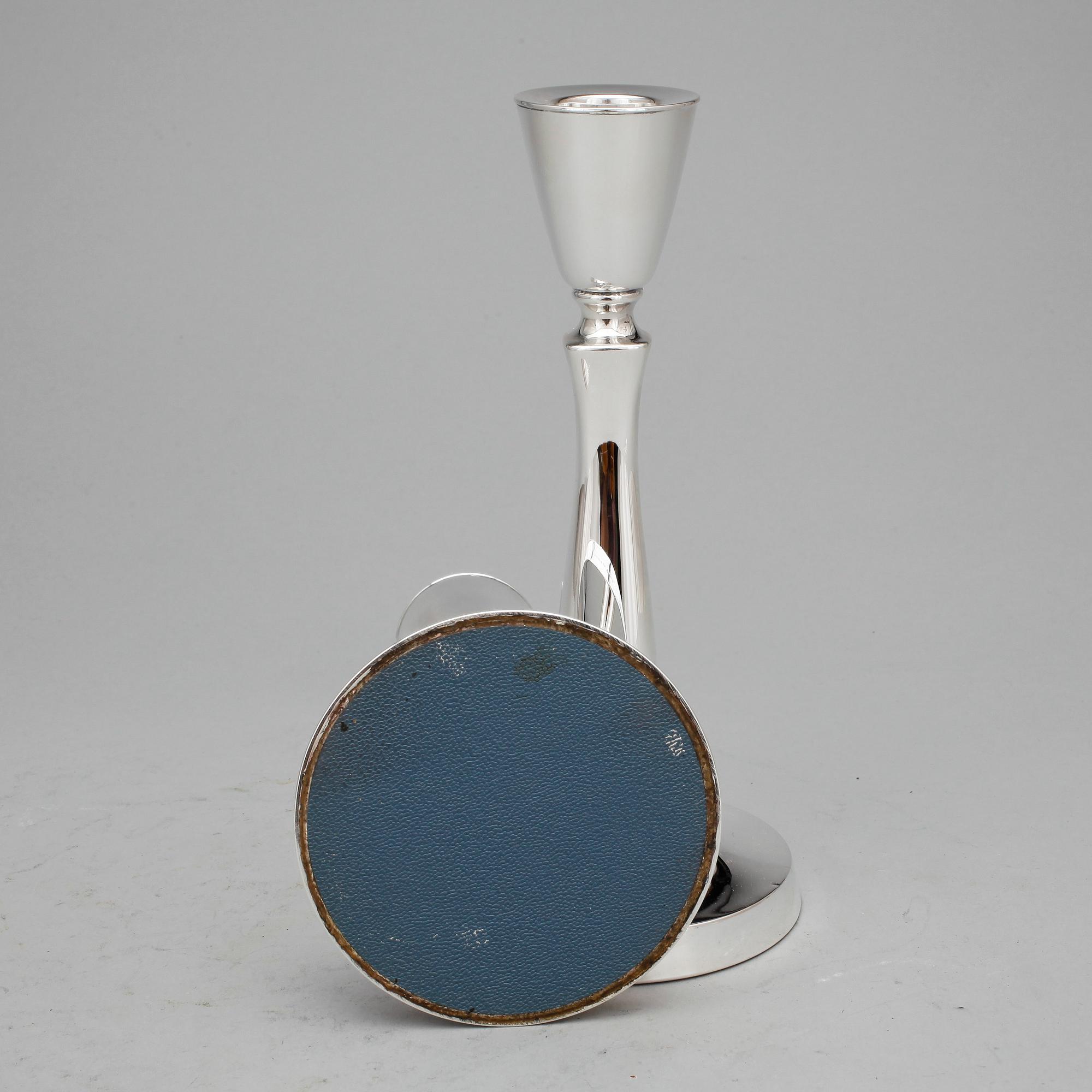 LJUSSTAKAR, ett par, silver, P.B., Ceson, Göteborg, 1975.