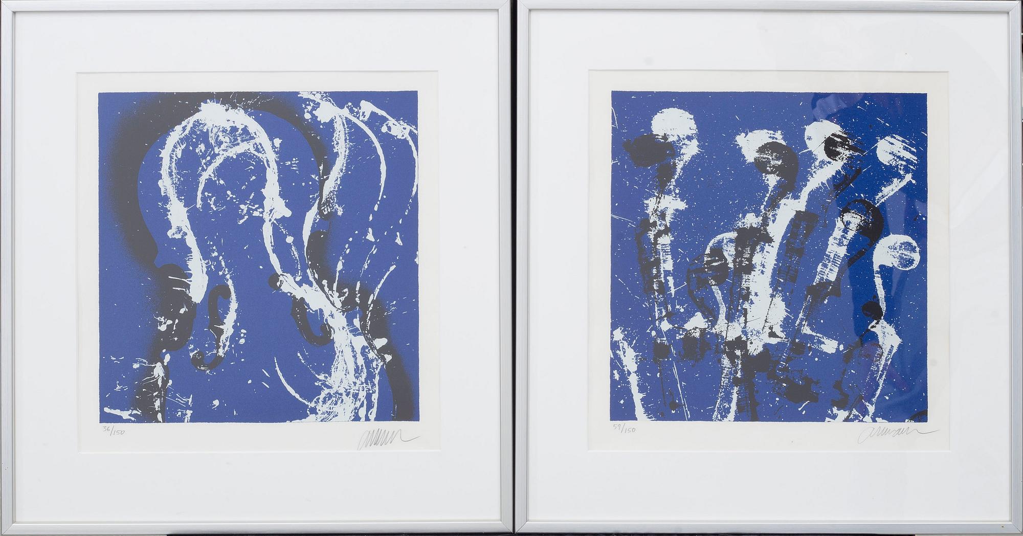 FERNANDEZ ARMAN, färglitografier 2 st, signerade och numrerade 36/150 o 59/150.