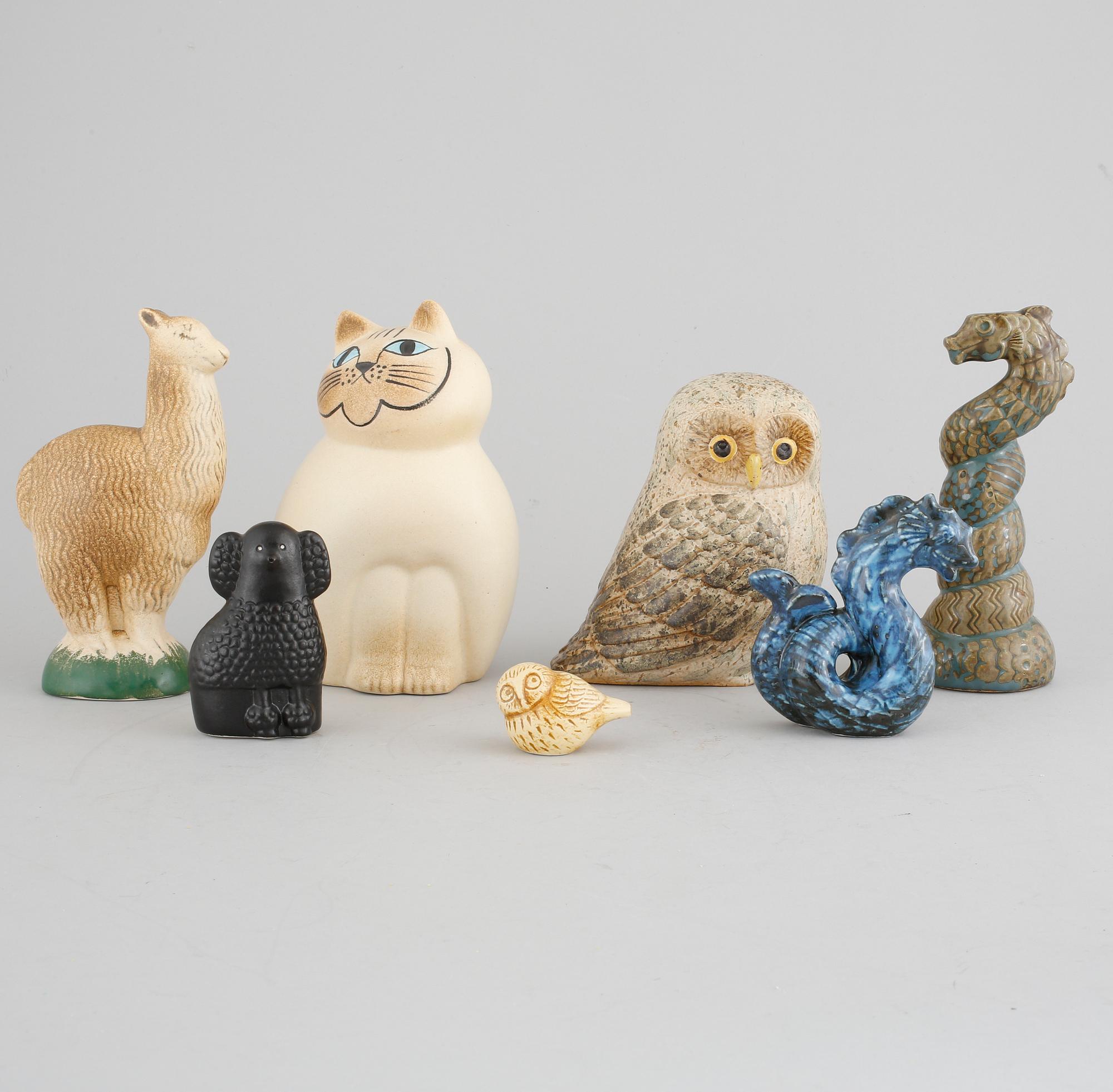 Lisa Larson's lions from Gustavsberg and K-studion