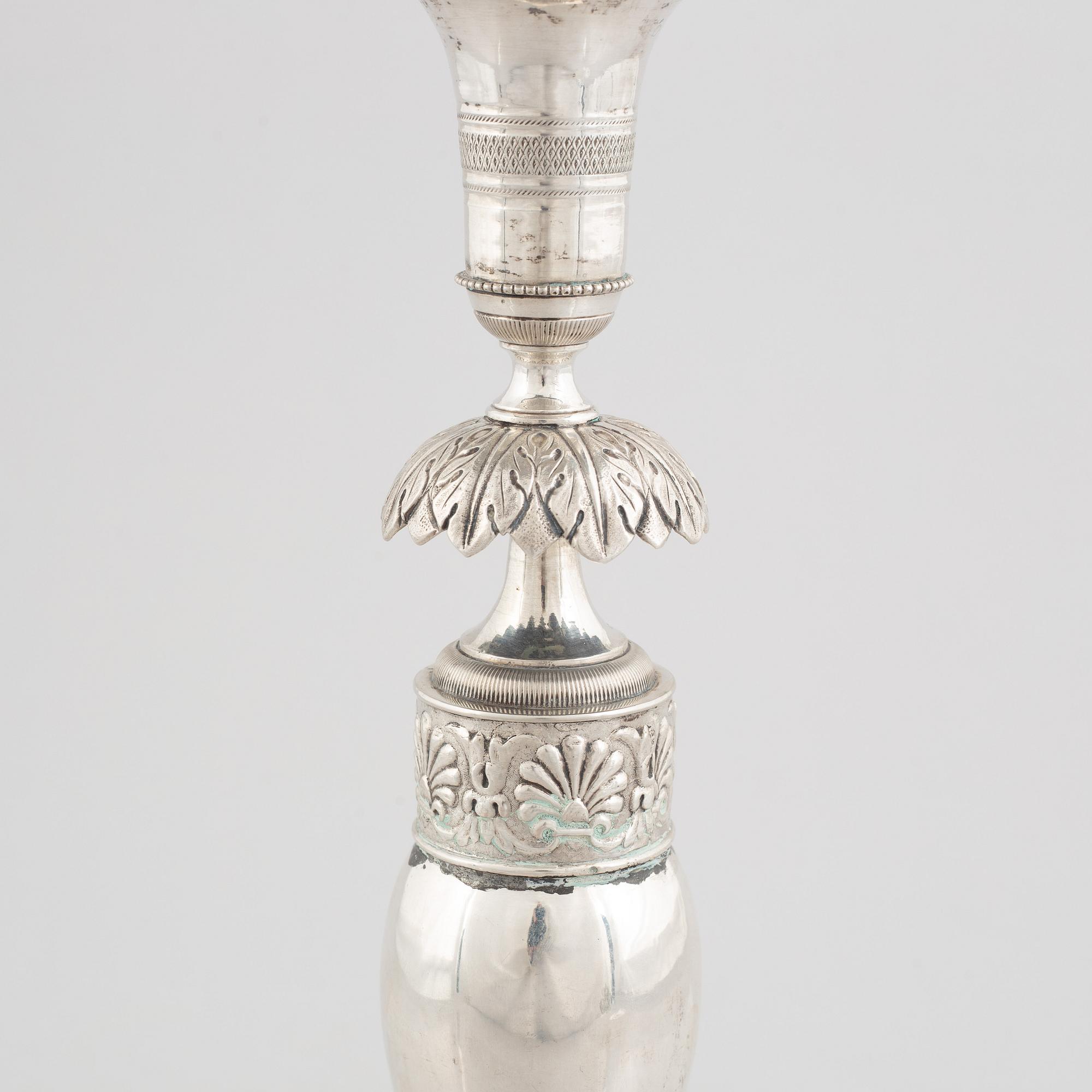 A German silver candlestick, Breslau/Wrocław 1834-1838.