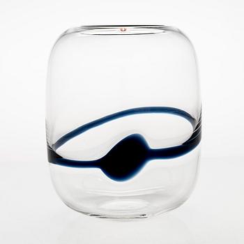 Timo Sarpaneva, maljakko, "Blues", signeerattu 10/1986, Iittala. Suomi.