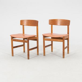 Børge Mogensen, a pair of chairs model 236 Fredericia Stolefabrik Denmark.