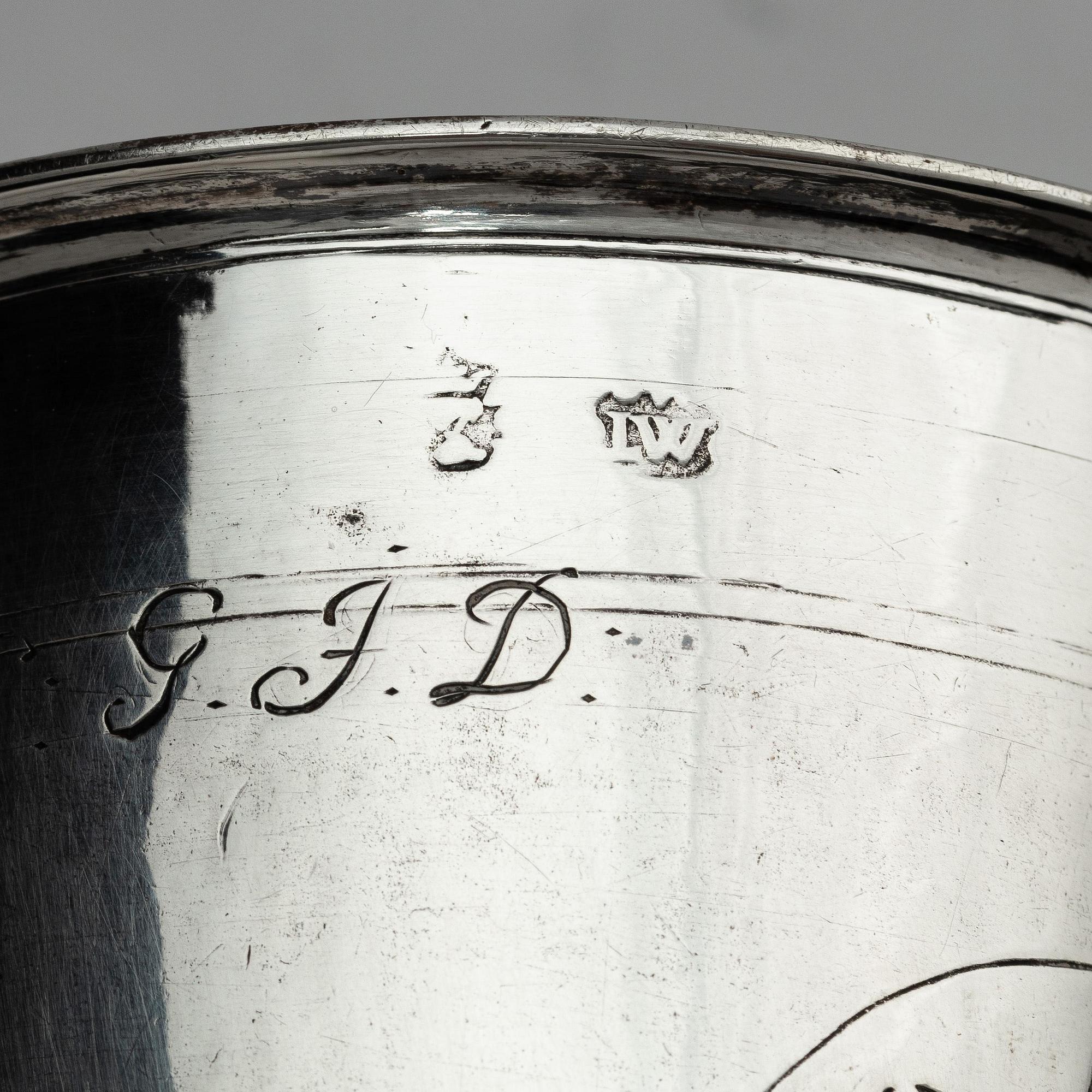 Lorens Andersson Wall, bägare, silver, Norrköping (verksam 1682-1695-). Barock.