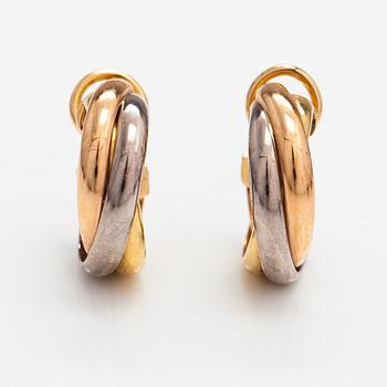 Cartier, A pair of 18K gold earrings "Trinity". Marked Cartier 1997, NY030.