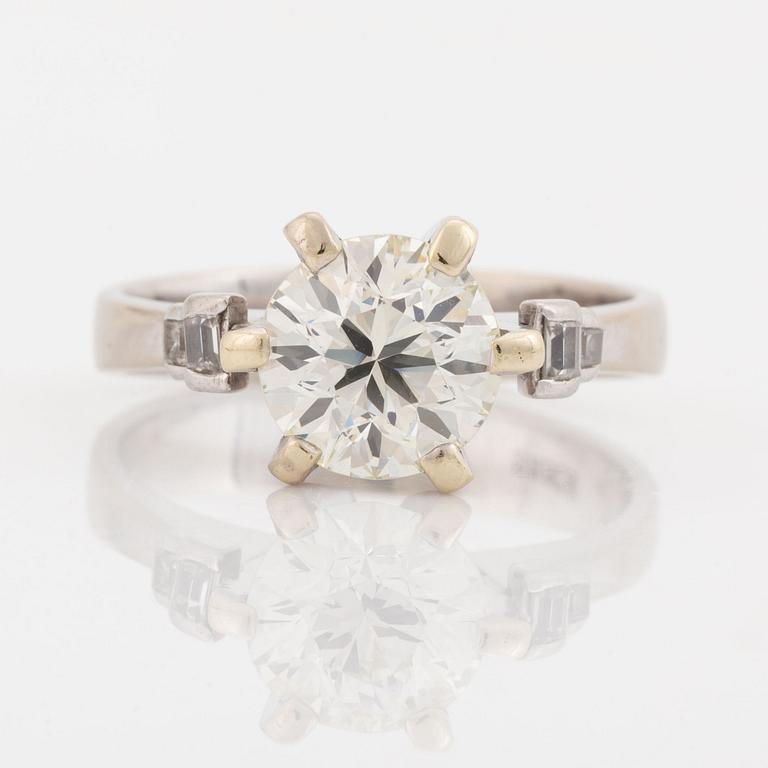 2.12 ct brilliant cut diamond ring.