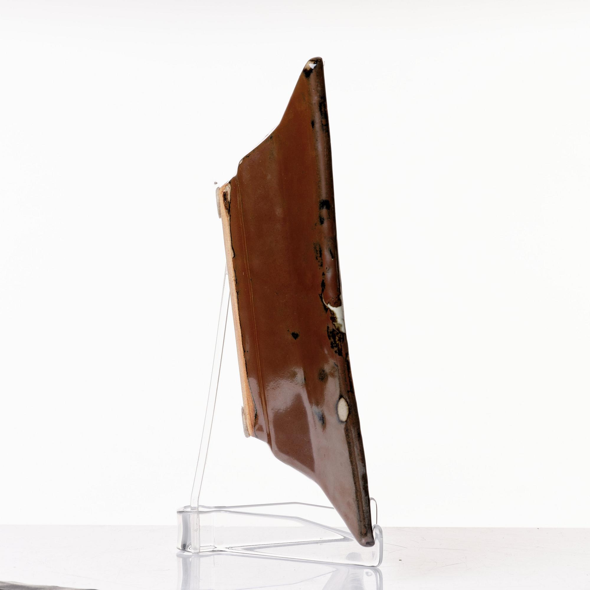 Shoji Hamada, a square stoneware dish, Japan 1950-60's, with signed wooden box.