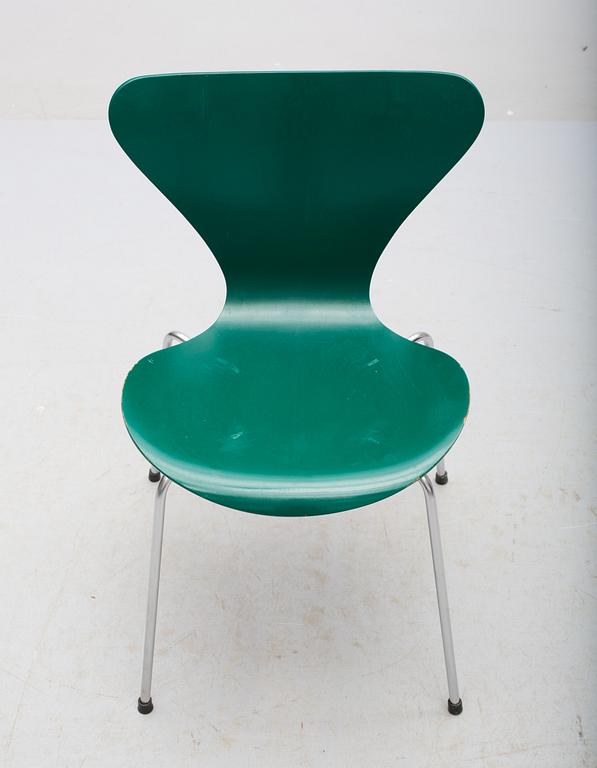 STOLAR, 6 st, "Sjuan", Arne Jacobsen för Fritz Hansen, Danmark, 1968.