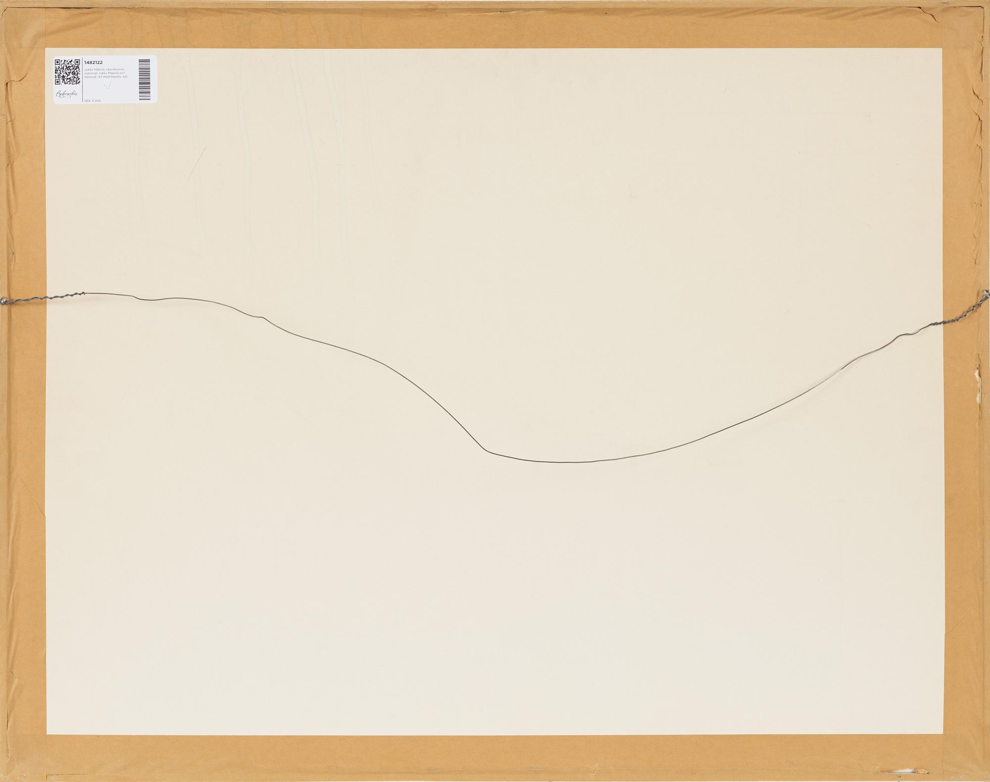 Jukka Mäkelä, blandteknik, signerad Jukka Mäkelä och daterad -83 med blyerts.