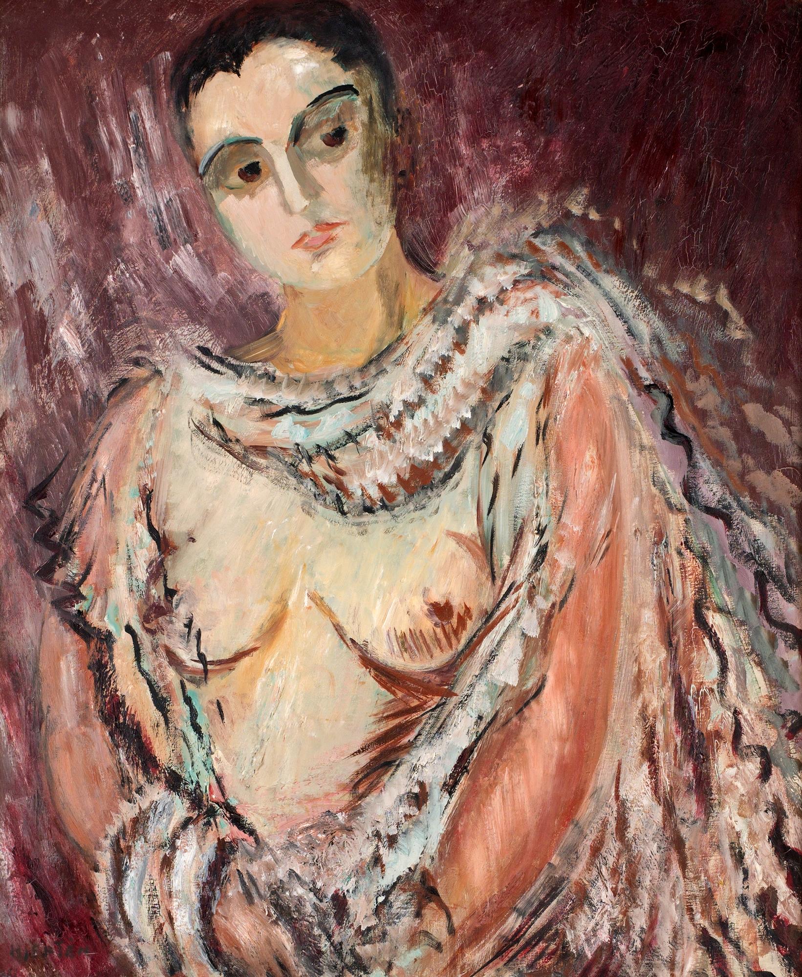 Sigrid Hjertén, "Modell med tyllsjal".