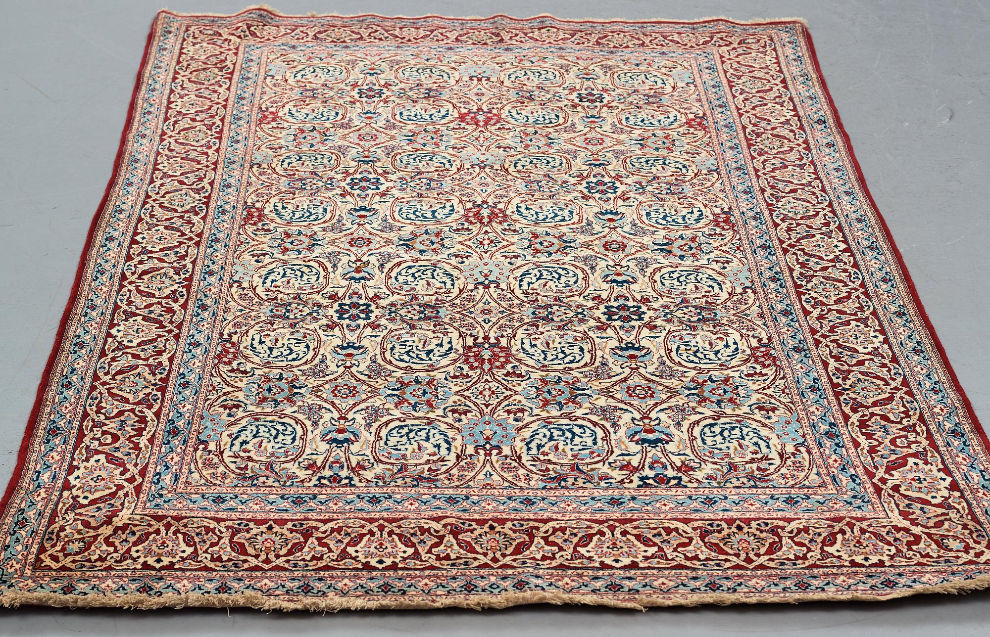 A RUG, semi-antique Nain Tuteshk, ca 241 x 149,5 x 160 cm.
