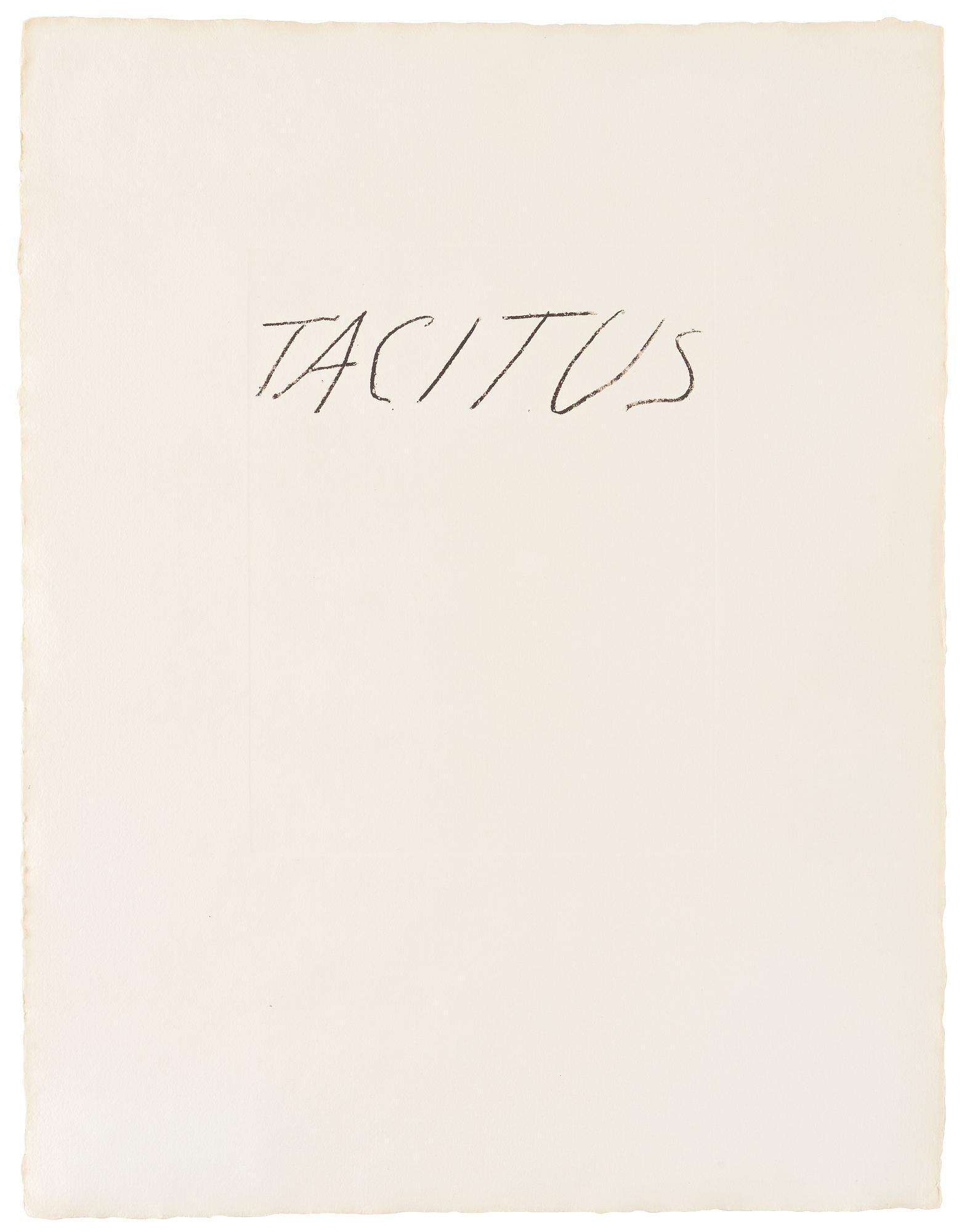 Cy Twombly, "Tacitus" ur "Six Latin Writers and Poets".