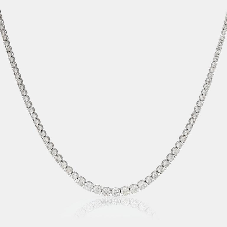 A diamond necklace, 25.44 cts according to engraving.