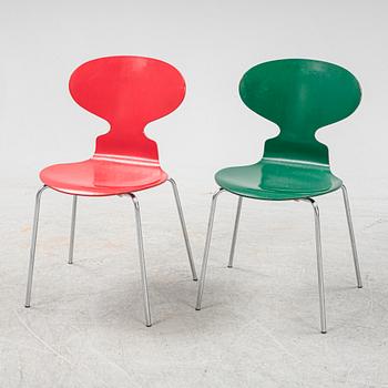 Arne Jacobsen, stolar, 6 st., "Myran", Fritz Hansen, Danmark, 1969-1970.