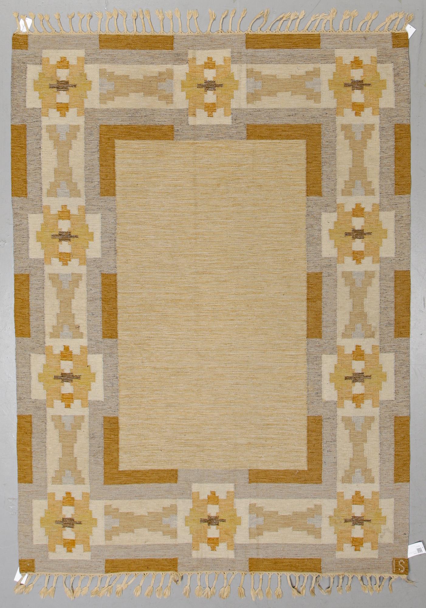 Ingegerd Silow, a carpet, flat weave, ca 240 x 175,5 cm, signed IS.