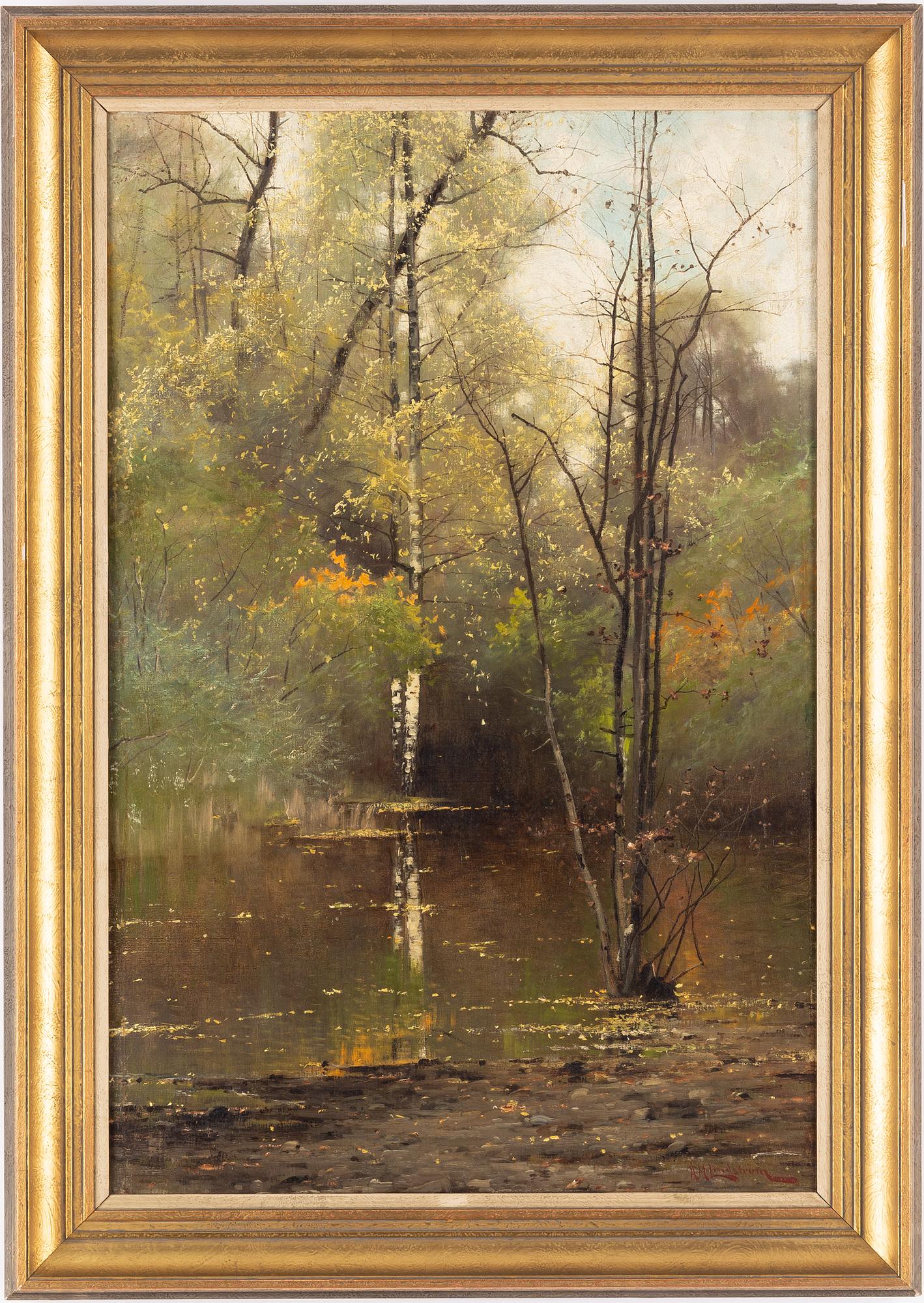 Arvid Mauritz Lindström, oil on canvas, signed.