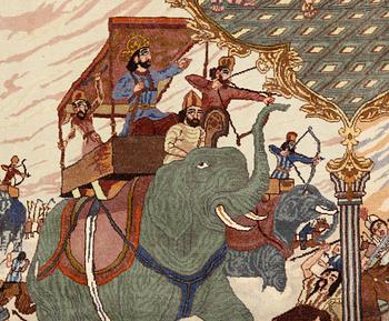 MATTA, Täbris, figural. Ca 212x148 cm.