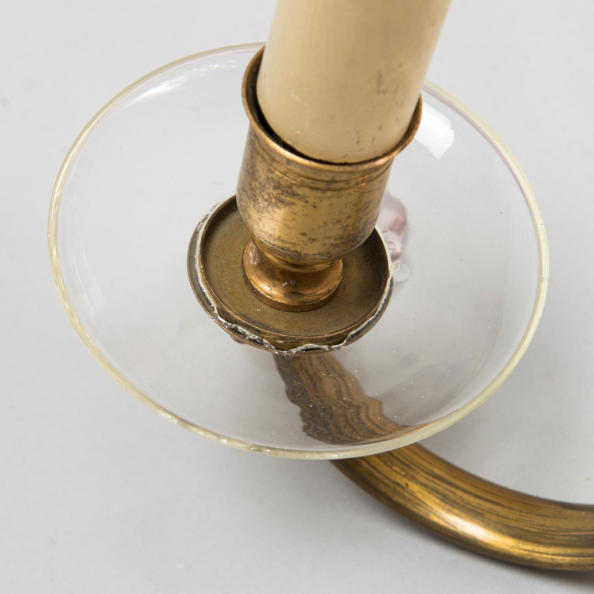 Paavo Tynell,  a pair of mid-20th century wall sconces '7151' for Taito Finland.