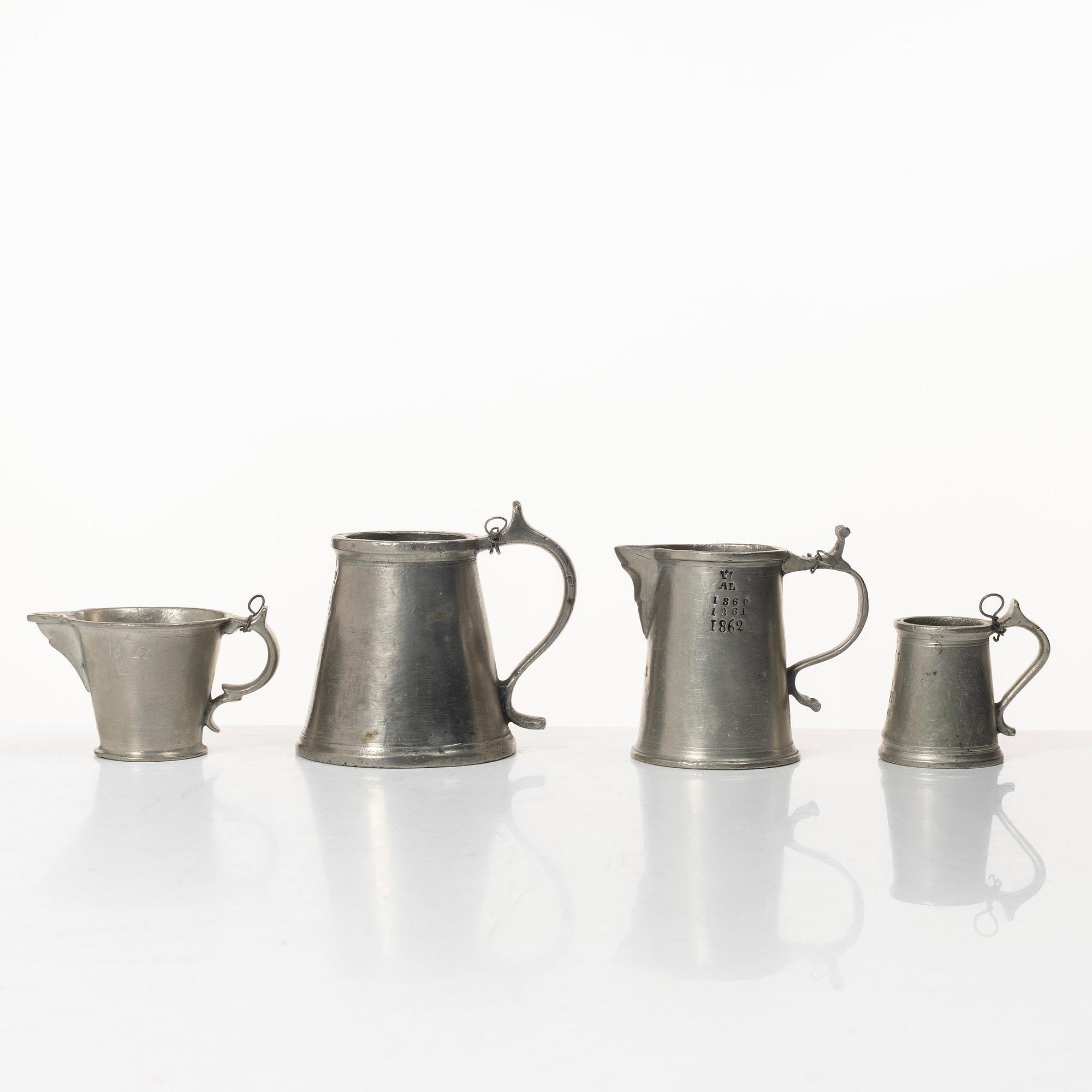 Measuring vessels/measures, 11 pcs. various masters. 19th century.
