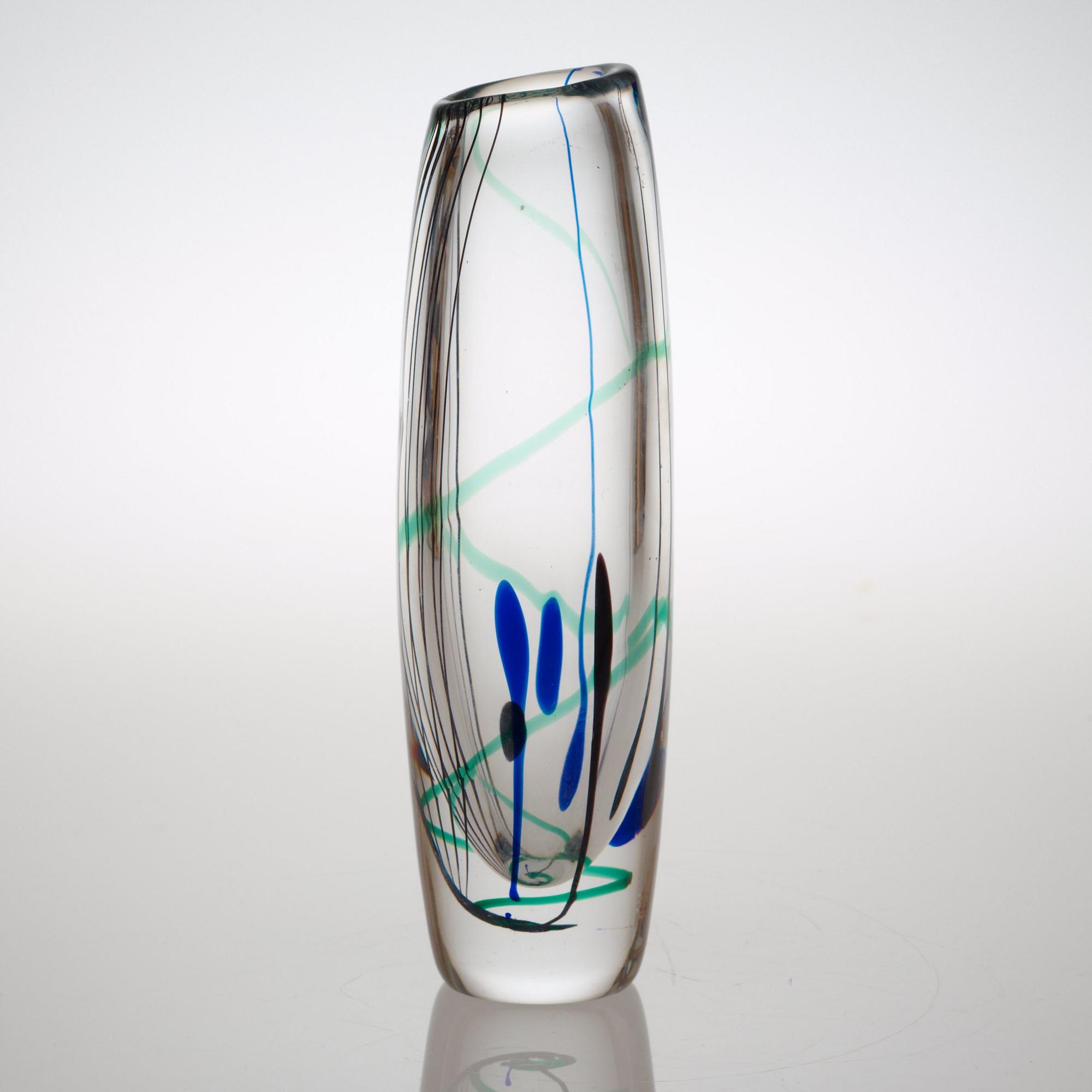 A Vicke Lindstrand 'Abstracta' glass vase, Kosta 1950's.