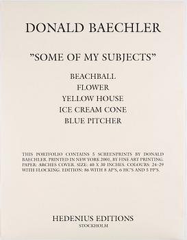 Donald Baechler, "Some of my subjects" portfolio with 5 color screenprints.