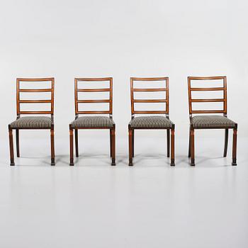 STOLAR, 4 st, tillskr Erik Chambert, Chamberts Möbelfabrik, Norrköping, 1920/1930-tal.