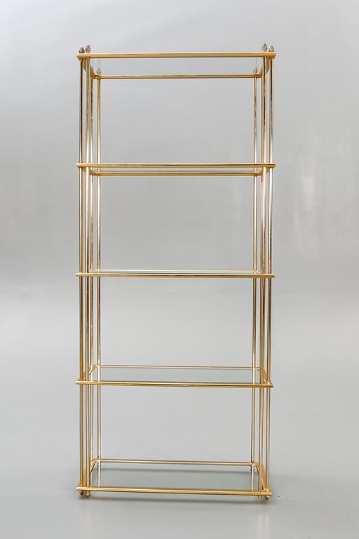 Shelf, brass, glass, 1970s.