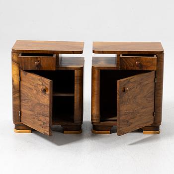 Sängbord, ett par, art deco-stil, 1900-talets mitt.