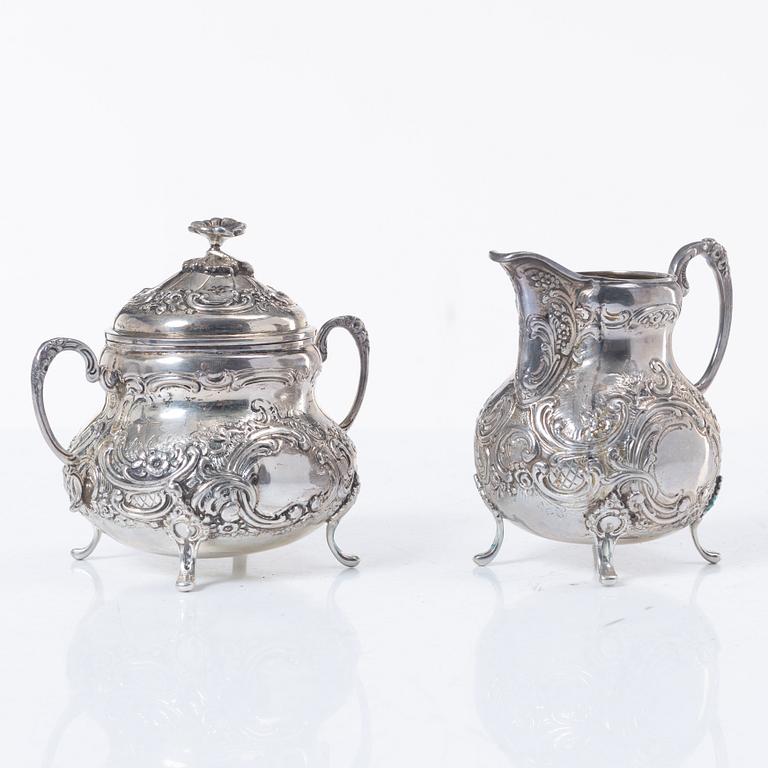 A creamer and sugar bowl, silver 830, Germany, mid-20th century.