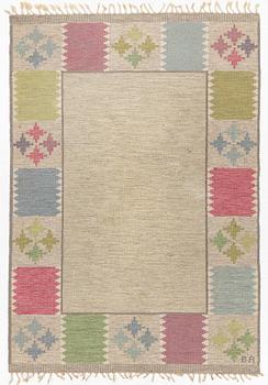 Rug, röllakan, signed BA, approx. 245 x 171 cm.