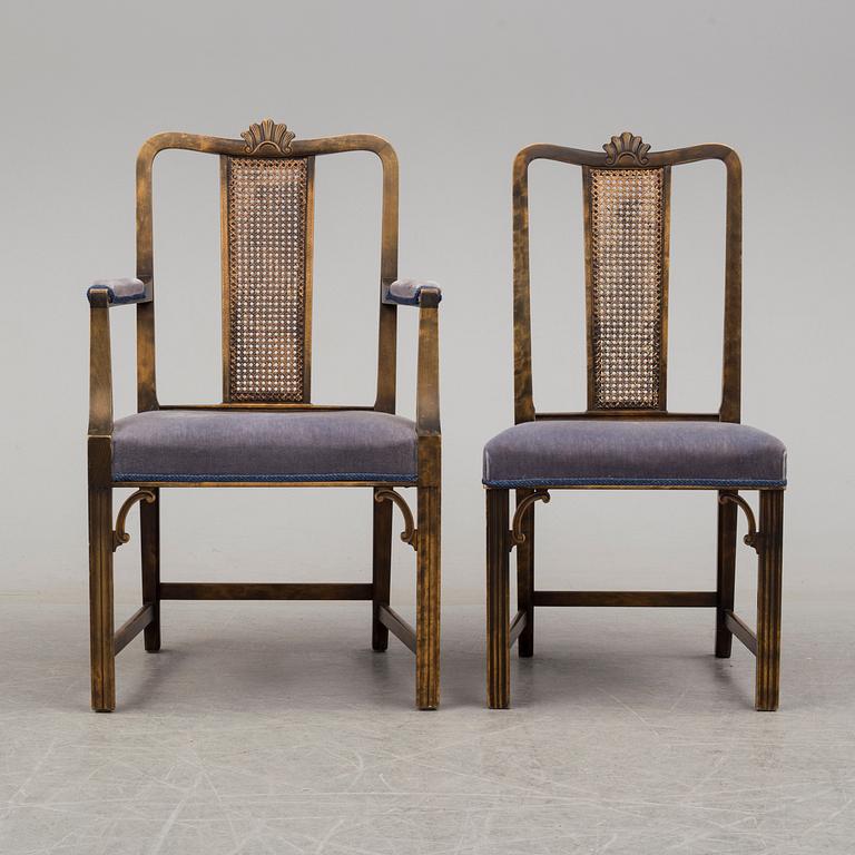 AXEL EINAR HJORTH, a armchair and chair, Nordiska Kompaniet, 1930´s.