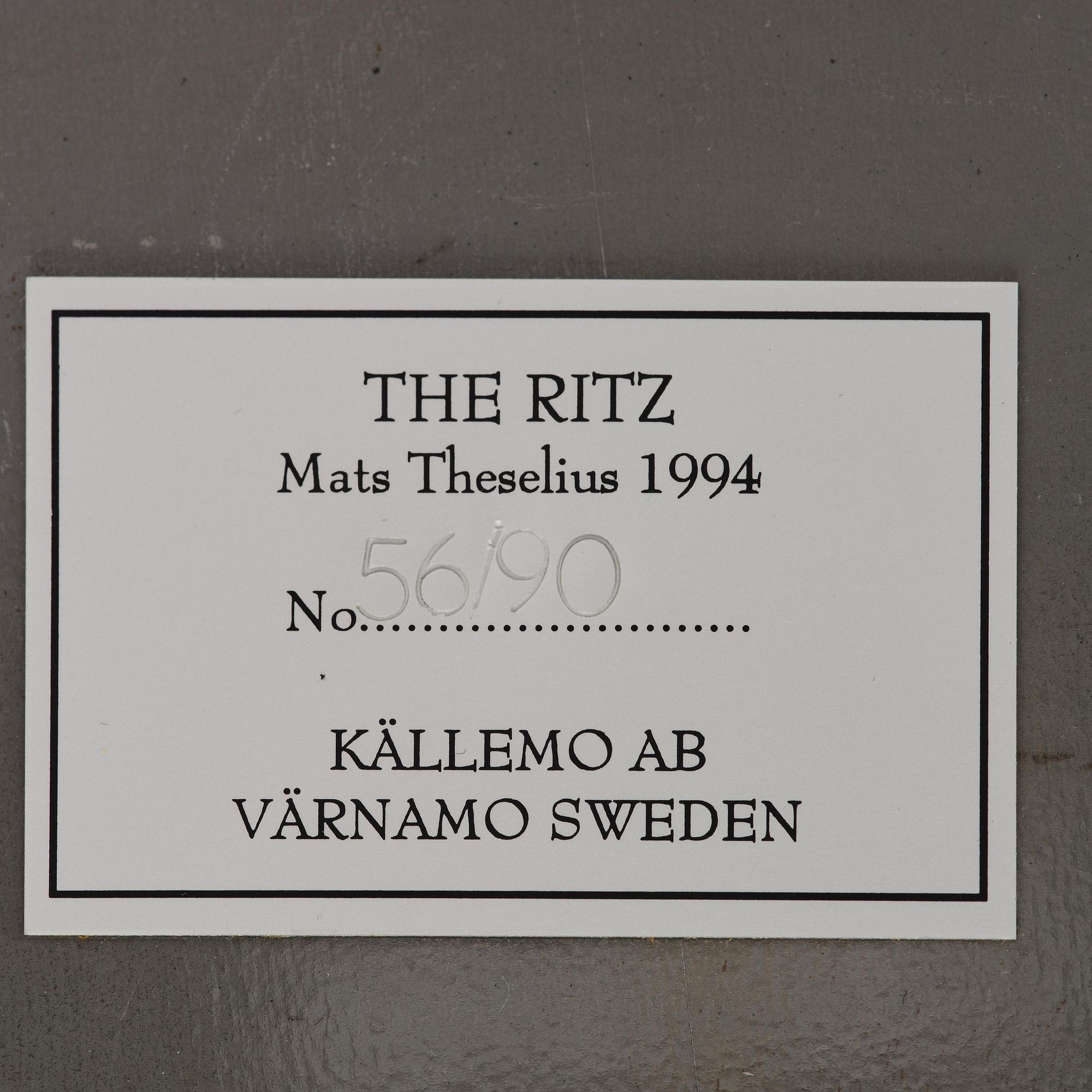 Mats Theselius, fåtölj, ”The Ritz”, ed. 56/90, Källemo, Värnamo, efter 1994.