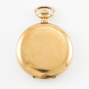 Omega, pocket watch, 14K gold, lever escapement, "Red Twelve", 52.5 mm.