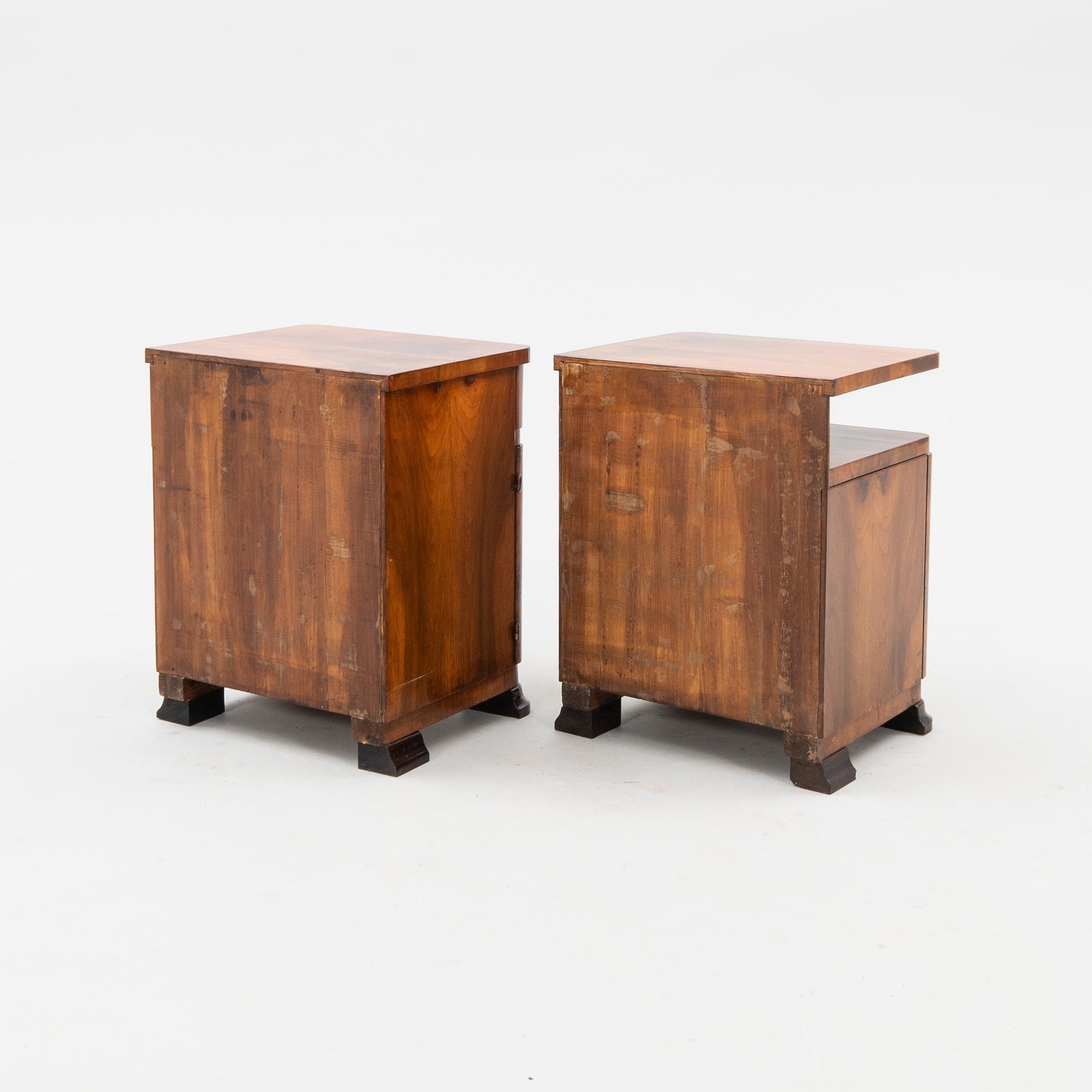 Pair of bedside tables, first half of the 20th century.