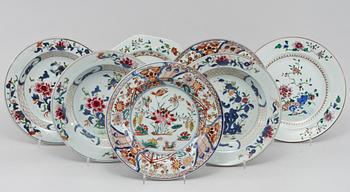 PARTI PORSLIN, 11 delar, Kina, 1700-tal.