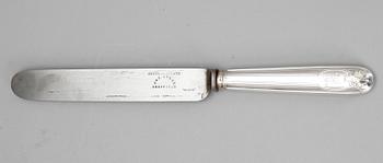 MATKNIVAR, 6+6 stycken, silver, bla Pehr Zethelius, Stockholm, 1800-talets första hälft.