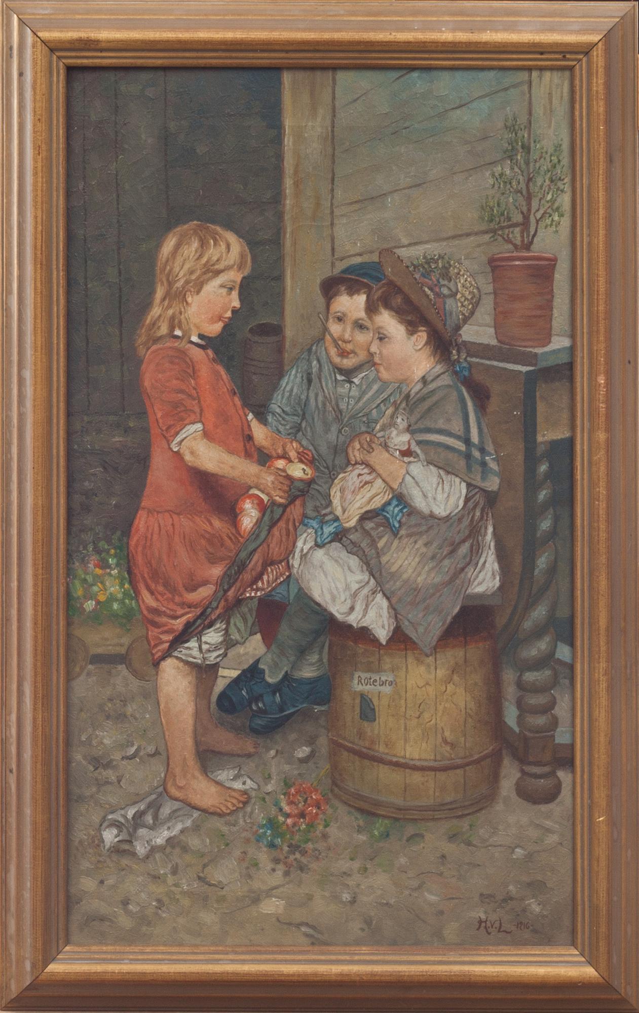 OKÄND KONSTNÄR, olja på duk. Monogramsignerad och daterad 1916.