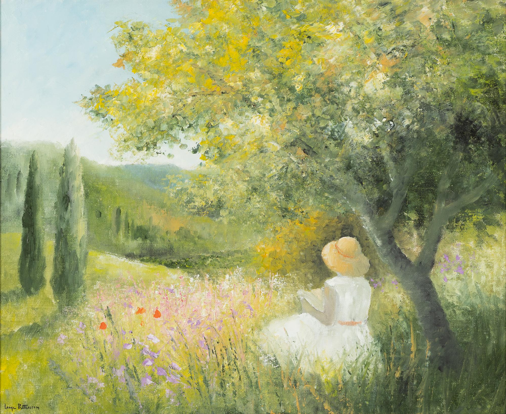 Inge Pettersson, Läsande kvinna vid sommaräng.