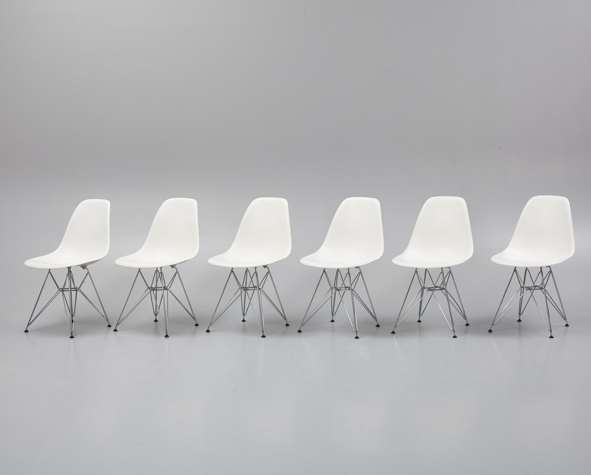 Charles & Ray Eames, stolar, 6 st, "Plastic chair", Vitra, 2006.