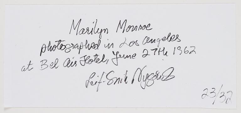 Leif-Erik Nygårds, fotografi signerad och numrerad 23/32 a tergo.