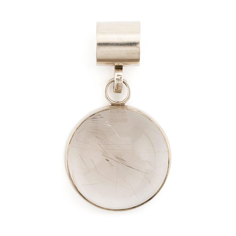 Cecilia Johansson, a silver and rutilated quartz pendant, Gothenburg 1979/80.