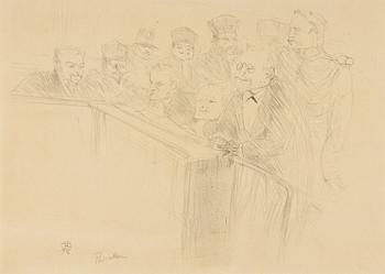Henri de Toulouse-Lautrec, "Procés Arton (premiere planche)".
