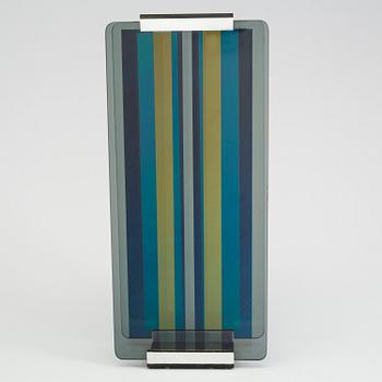 A glass sculpture by Weic H Olson, signed "Optochromi-AI-69".
