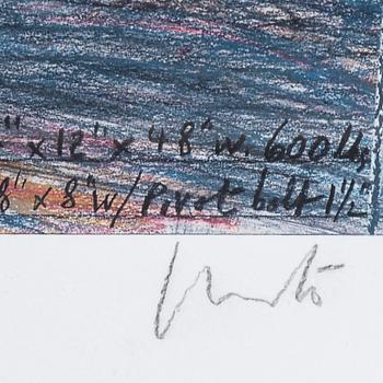 CHRISTO & JEANNE-CLAUDE, offset print with fabric application, signed Christo.