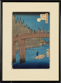 Ando Utagawa Hiroshige, efter, 'The Bamboo Wharf at Kyobashi'.