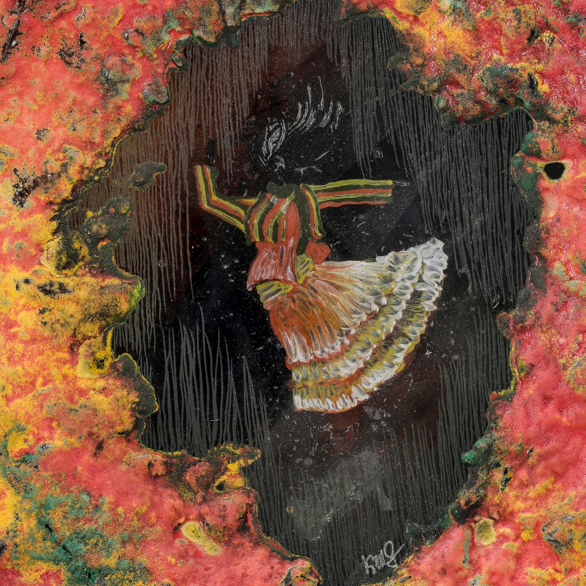 OBJEKT / VÄGGPLAKETT, glas. Signerad.