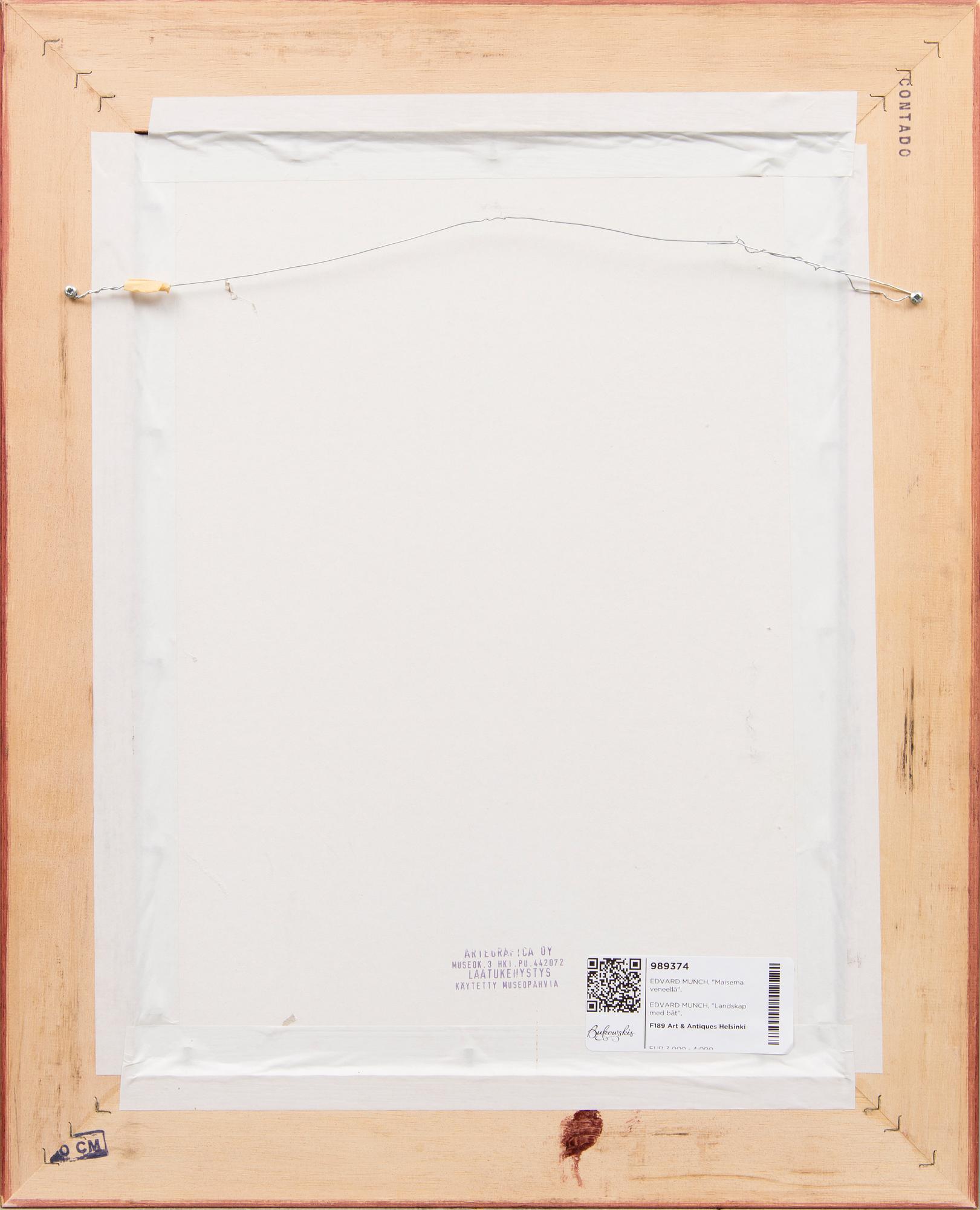 EDVARD MUNCH,  LANDSKAP MED BÅT.
