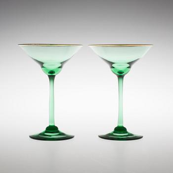 MARTINIGLAS 12 st, troligen Trelleborgs glasbruk, 1950-tal.